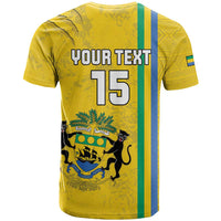 Custom Gabon Football T Shirt Go Les Pantheres - Yellow Ver