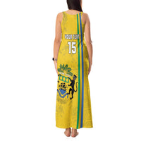 Custom Gabon Football Tank Maxi Dress Go Les Pantheres - Yellow Ver