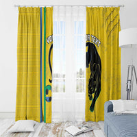 Custom Gabon Football Window Curtain Go Les Pantheres - Yellow Ver