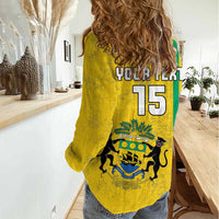 Custom Gabon Football Women Casual Shirt Go Les Pantheres - Yellow Ver