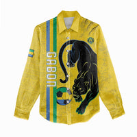 Custom Gabon Football Women Casual Shirt Go Les Pantheres - Yellow Ver