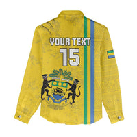 Custom Gabon Football Women Casual Shirt Go Les Pantheres - Yellow Ver