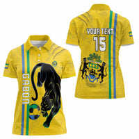 Custom Gabon Football Women Polo Shirt Go Les Pantheres - Yellow Ver