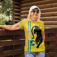 Custom Gabon Football Women Polo Shirt Go Les Pantheres - Yellow Ver