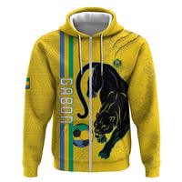 Custom Gabon Football Zip Hoodie Go Les Pantheres - Yellow Ver