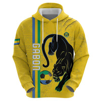 Custom Gabon Football Zip Hoodie Go Les Pantheres - Yellow Ver