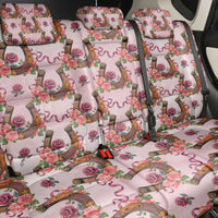 Kentucky Lucky Horseshoe Floral Back Car Seat Cover Vintage Western Pattern