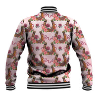 Kentucky Lucky Horseshoe Floral Baseball Jacket Vintage Western Pattern