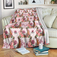 Kentucky Lucky Horseshoe Floral Blanket Vintage Western Pattern