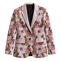 Kentucky Lucky Horseshoe Floral Blazer Vintage Western Pattern