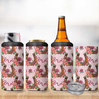 Kentucky Lucky Horseshoe Floral 4 in 1 Can Cooler Tumbler Vintage Western Pattern