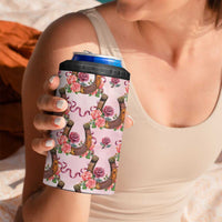 Kentucky Lucky Horseshoe Floral 4 in 1 Can Cooler Tumbler Vintage Western Pattern