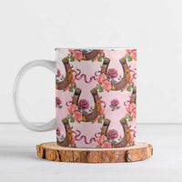 Kentucky Lucky Horseshoe Floral Ceramic Mug Vintage Western Pattern
