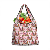 Kentucky Lucky Horseshoe Floral Grocery Bag Vintage Western Pattern