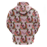 Kentucky Lucky Horseshoe Floral Hoodie Vintage Western Pattern