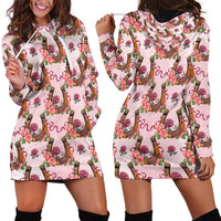Kentucky Lucky Horseshoe Floral Hoodie Dress Vintage Western Pattern