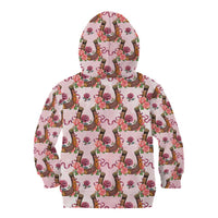 Kentucky Lucky Horseshoe Floral Kid Hoodie Vintage Western Pattern