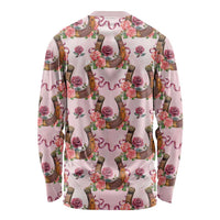 Kentucky Lucky Horseshoe Floral Long Sleeve Shirt Vintage Western Pattern