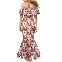 Kentucky Lucky Horseshoe Floral Mermaid Dress Vintage Western Pattern