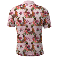 Kentucky Lucky Horseshoe Floral Polo Shirt Vintage Western Pattern