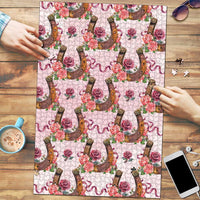 Kentucky Lucky Horseshoe Floral Puzzle Vintage Western Pattern