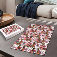 Kentucky Lucky Horseshoe Floral Puzzle Vintage Western Pattern