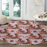 Kentucky Lucky Horseshoe Floral Round Carpet Vintage Western Pattern