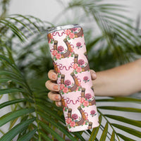 Kentucky Lucky Horseshoe Floral Skinny Tumbler Vintage Western Pattern