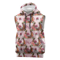 Kentucky Lucky Horseshoe Floral Sleeveless Hoodie Vintage Western Pattern