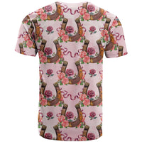 Kentucky Lucky Horseshoe Floral T Shirt Vintage Western Pattern