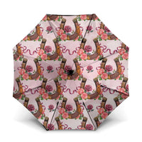 Kentucky Lucky Horseshoe Floral Umbrella Vintage Western Pattern