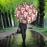 Kentucky Lucky Horseshoe Floral Umbrella Vintage Western Pattern