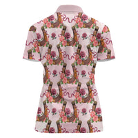 Kentucky Lucky Horseshoe Floral Women Polo Shirt Vintage Western Pattern