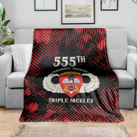 555th Parachute Infantry Blanket Triple Nickles Airborne Veteran Tribute