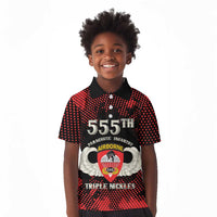 Personalized 555th Parachute Infantry Kid Polo Shirt Triple Nickles Airborne Veteran Tribute
