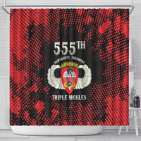 555th Parachute Infantry Shower Curtain Triple Nickles Airborne Veteran Tribute