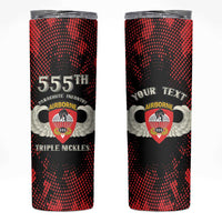 Personalized 555th Parachute Infantry Skinny Tumbler Triple Nickles Airborne Veteran Tribute