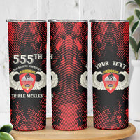 Personalized 555th Parachute Infantry Skinny Tumbler Triple Nickles Airborne Veteran Tribute