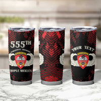 Personalized 555th Parachute Infantry Tumbler Cup Triple Nickles Airborne Veteran Tribute