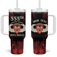 Personalized 555th Parachute Infantry Tumbler With Handle Triple Nickles Airborne Veteran Tribute