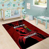 Happy Malcolm X Day Area Rug By Any Means Necessary