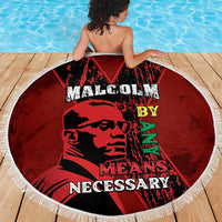 Happy Malcolm X Day Beach Blanket By Any Means Necessary