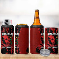 Happy Malcolm X Day 4 in 1 Can Cooler Tumbler By Any Means Necessary