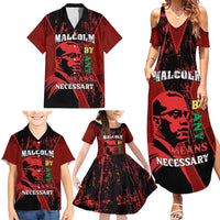 Happy Malcolm X Day Family Matching Summer Maxi Dress and Hawaiian Shirt By Any Means Necessary