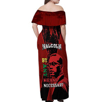 Happy Malcolm X Day Off Shoulder Maxi Dress By Any Means Necessary