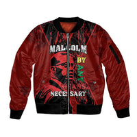 Happy Malcolm X Day Sleeve Zip Bomber Jacket By Any Means Necessary