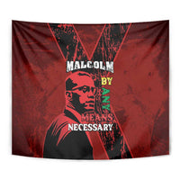 Happy Malcolm X Day Tapestry By Any Means Necessary