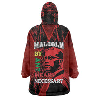 Happy Malcolm X Day Wearable Blanket Hoodie By Any Means Necessary