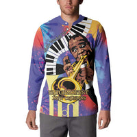 Satchmofest Button Sweatshirt King Of Jazz What a Wonderful World - Wonder Print Shop
