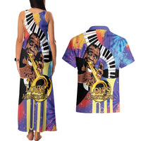 Satchmofest Couples Matching Tank Maxi Dress and Hawaiian Shirt King Of Jazz What a Wonderful World - Wonder Print Shop